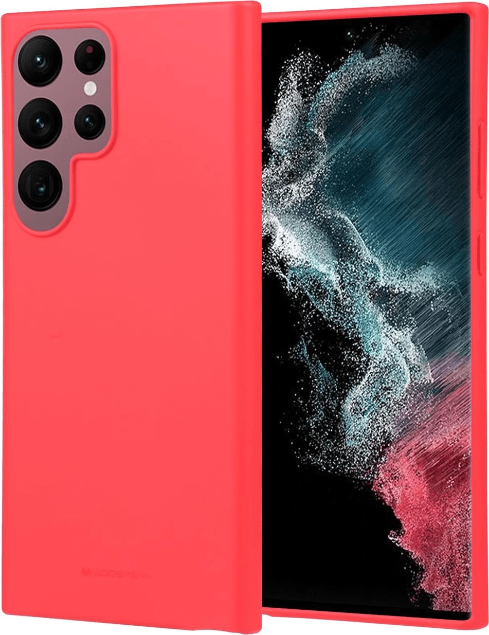Mbështjellës Goospery 17756 Soft Feeling silikon për Samsung Galaxy S23 Ultra 5G, e kuqe e errët