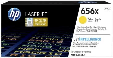 Toner, HP, 656X CF462X, rendiment i lartë 9,750–23,700 faqe, për Color LaserJet Enterprise M652/M653, e verdhë