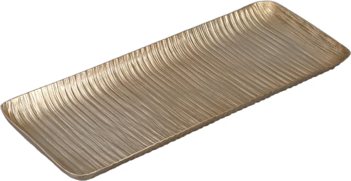 Tabaka dekorative THREAD, alumin, ngjyrë shampanjë, 41x16x2cm