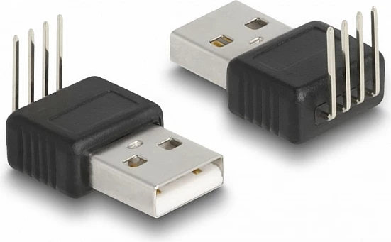 Adapter USB 2.0 DeLOCK Type-A mashkull në 4-pin 90° (down), i brendshëm, i zi