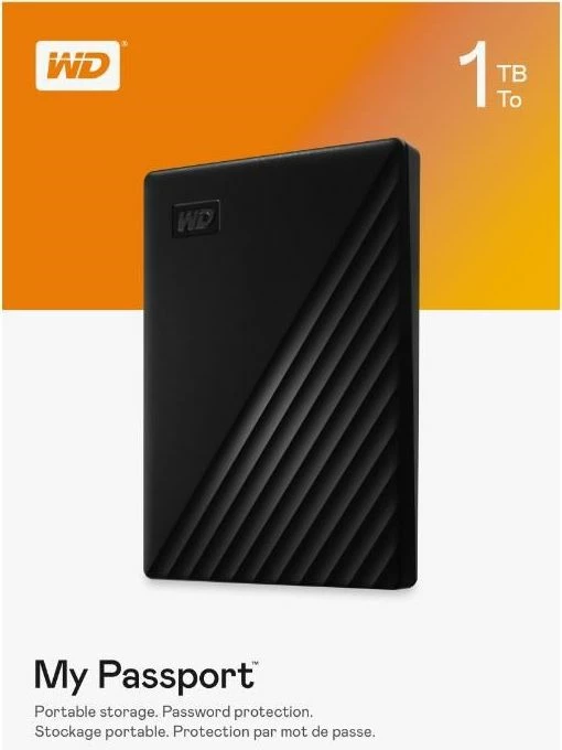 Hard disk i jashtëm WD My Passport 1TB USB 3.2 i zi (WDBYVG0010BBK-WESN)