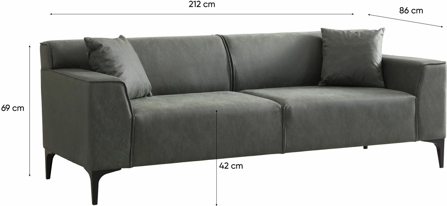Divan treshe, ngjyrë e gjelbër, Atelier del Sofa, New Petra 3