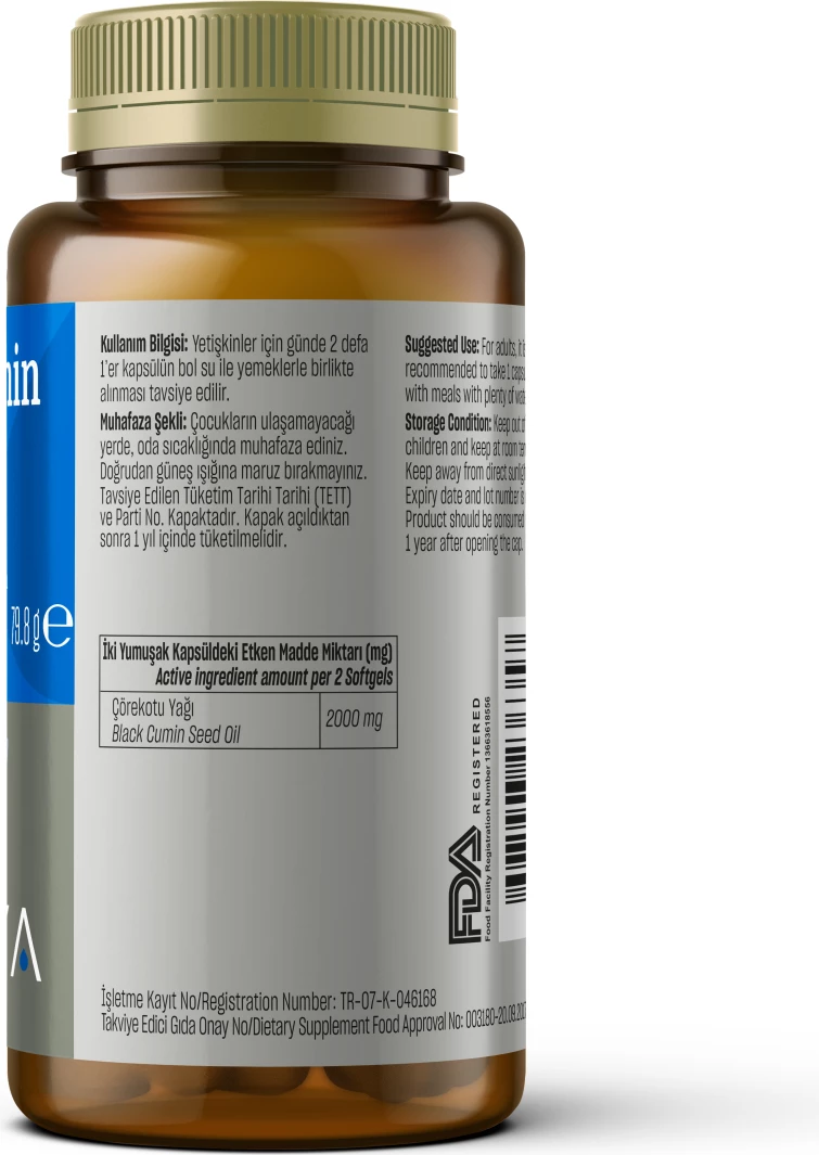 Black Seed Oil softgels 2000 mg