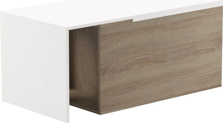 Tavolinë kafeje zgjatshme Extera, ngjyrë e bardhë-sonoma, 100-160x50x45cm