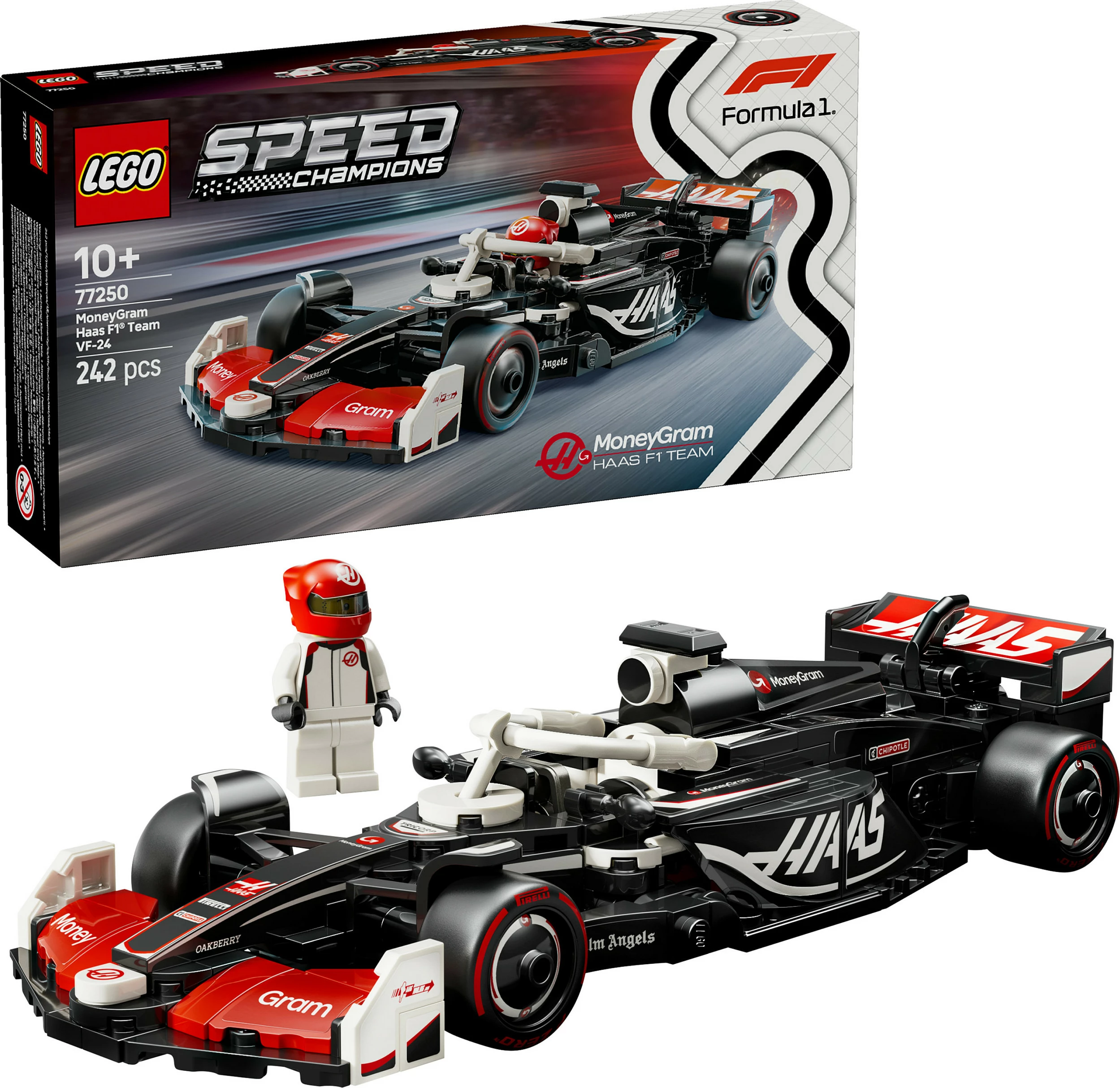 Set ndërtimi LEGO MoneyGram Haas F1 Team VF-24, 242 pjesë, shumëngjyrësh