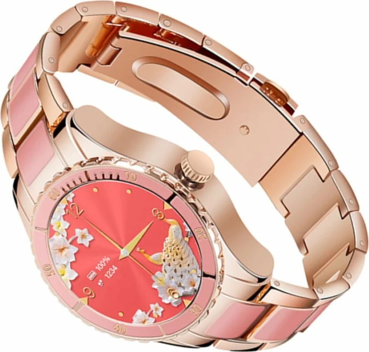 Smartwatch për femra Rubicon, rozë