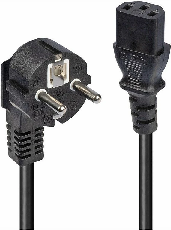 Kabllo rryme LINDY IEC-Netzkabel 3m Schuko-Winkelst. IEC320C13, e zezë