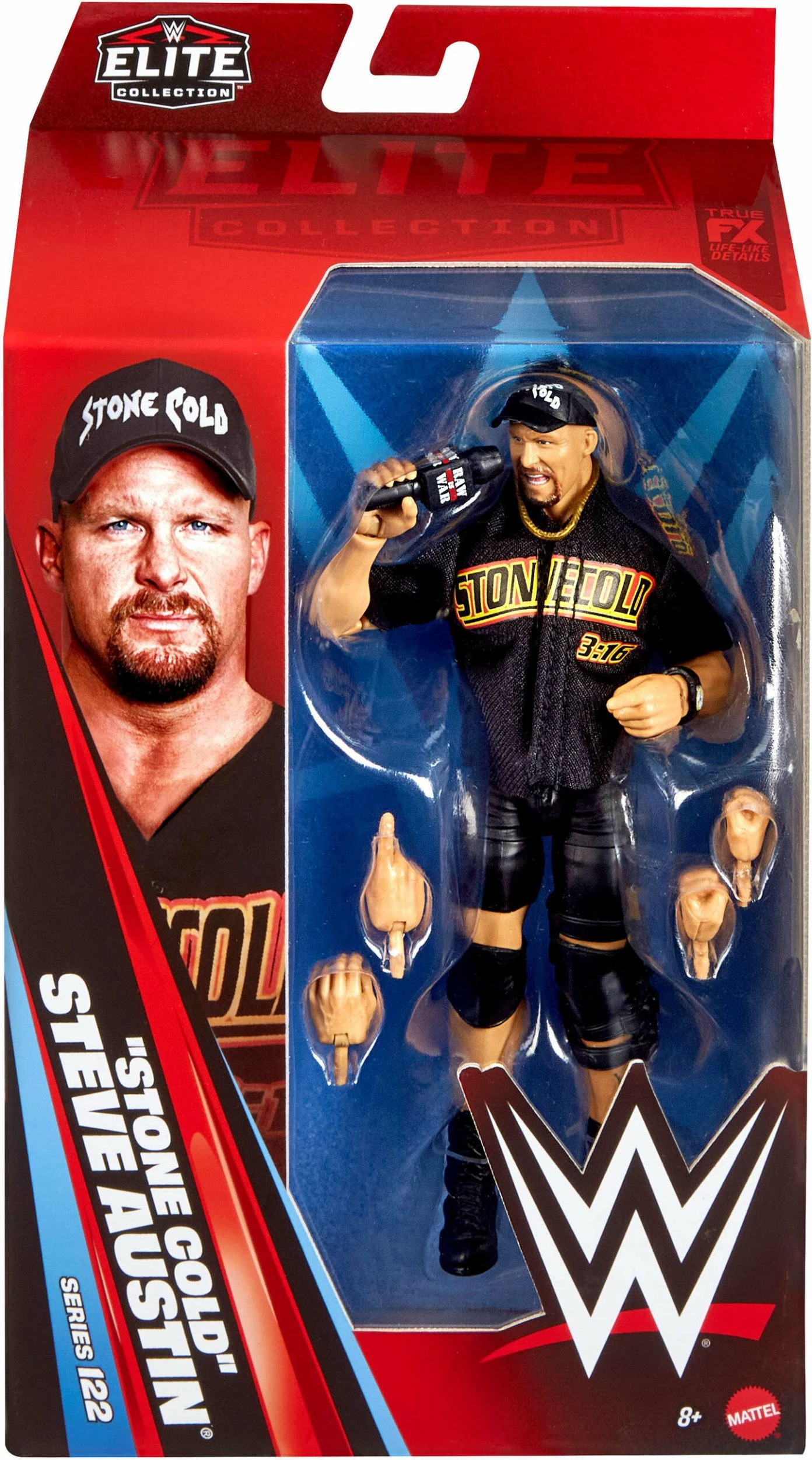 Figurinë aksioni Mattel WWE Elite Collection Stone Cold Steve Austin JHT52, 15 cm, me aksesorë