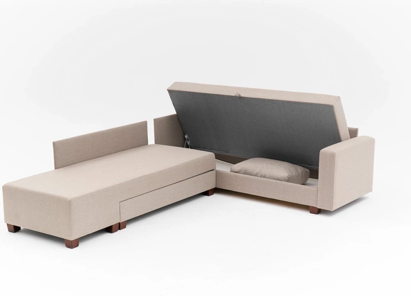 Kënd divan-krevat Atelier del Sofa, Aly majtas, bezhë