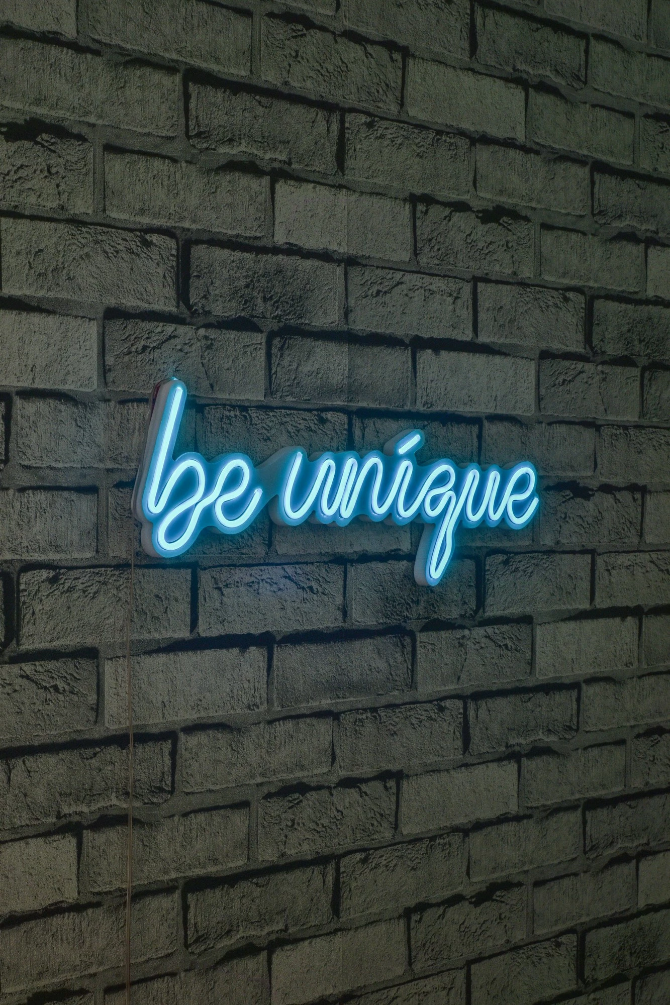 Dekor dritash LED plastike, 'be unique', ngjyrë kaltër
