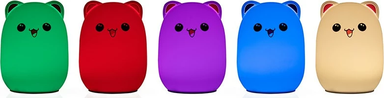 Llambë nate Tracer Teddy Bear, LED, me pilot, e bardhë