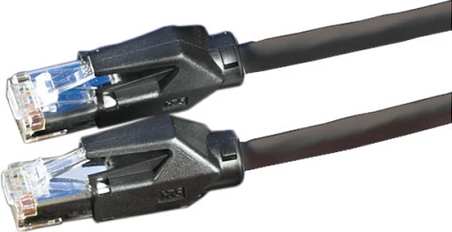 Patch kabllo rrjeti DTWYLER CU 7702 flex, Cat6 Class E S/FTP, Hirose TM21, 3m, e zezë