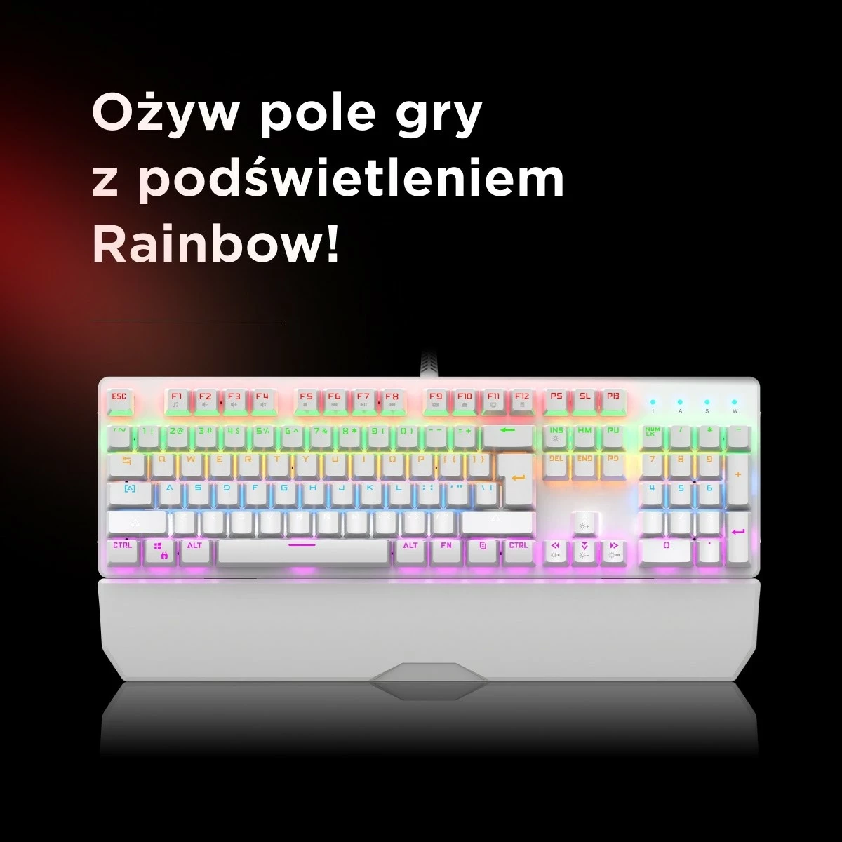 Tastierë mekanike Rampage KB-R86 UMBRA, Blue Switch, RGB, e bardhë