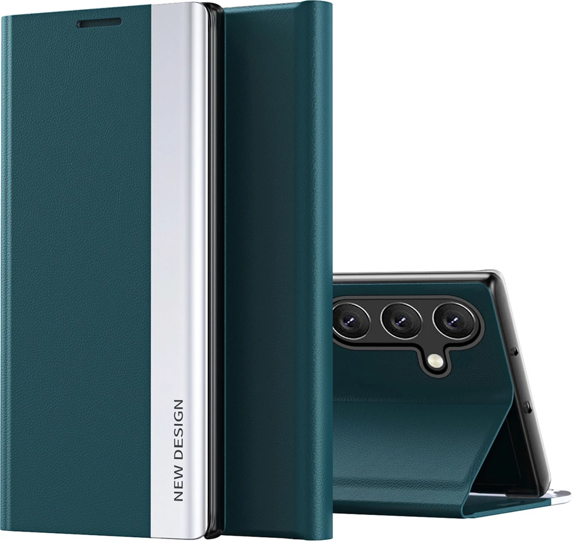 Mbështjellës Hurtel Sleep Case Pro për Samsung Galaxy A56, me kapak dhe qëndrim, Gjelbër