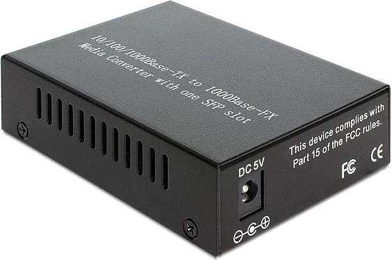 Media konvertues DeLOCK 1000Base-T në SFP, Gigabit 10/100/1000 Mbps, i zi