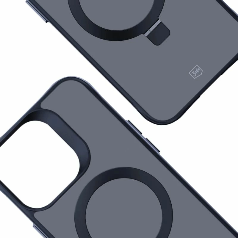 Maskë telefoni 3mk Smoke Case Mag&Stand për iPhone 16 Pro Max, e zezë