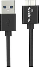 Kabllo USB MediaRange MRCS240, USB-A në Micro-USB B, 1.8 m, USB 3.2 Gen 1, e zezë