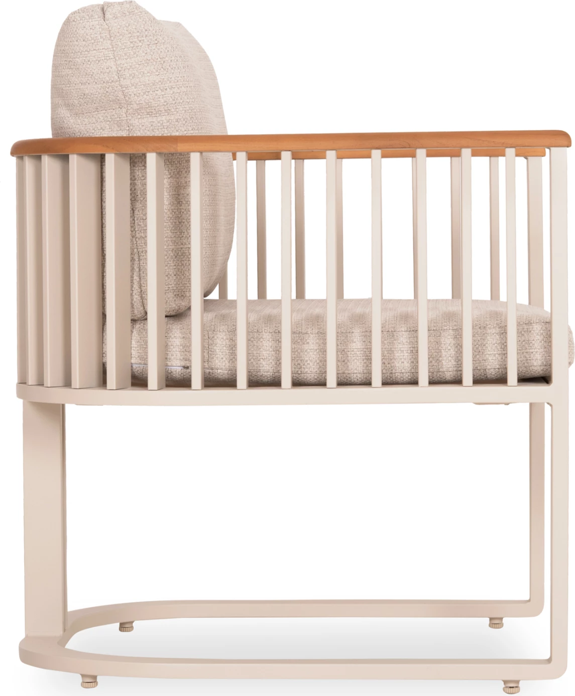 Karrige ngrënie për jashtë, alumini, ngjyrë fildishi, jastëkë bezhë, ETERNITY CD6176.01, 65x72x84cm