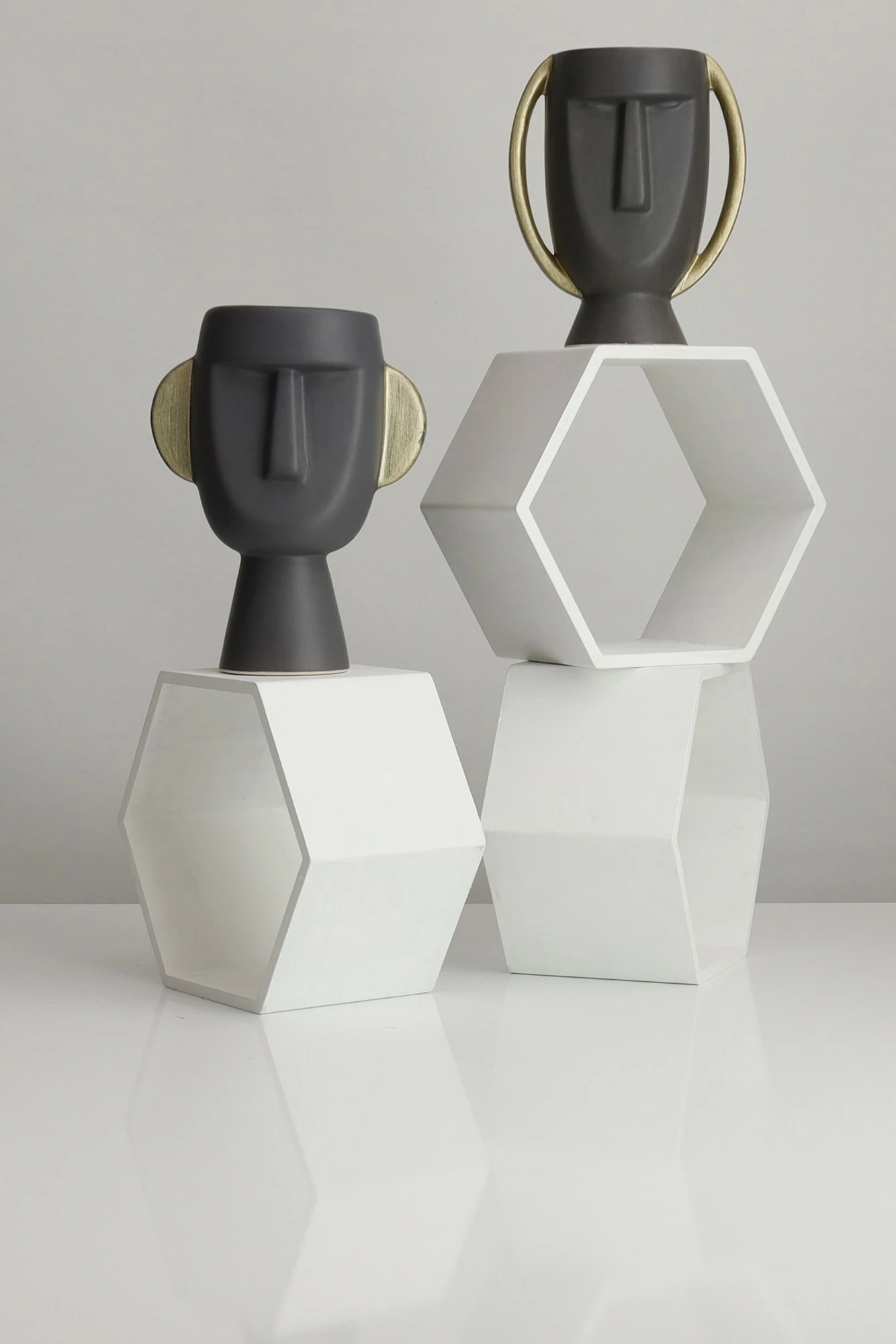 Vazo dekorative Evila Originals, anthracite, BSI194, 16x10x20cm