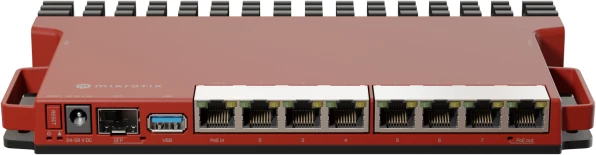 Router Mikrotik L009UIGS-RM, 8x Gigabit, SFP 2.5G, PoE, rack 1U, kuqe