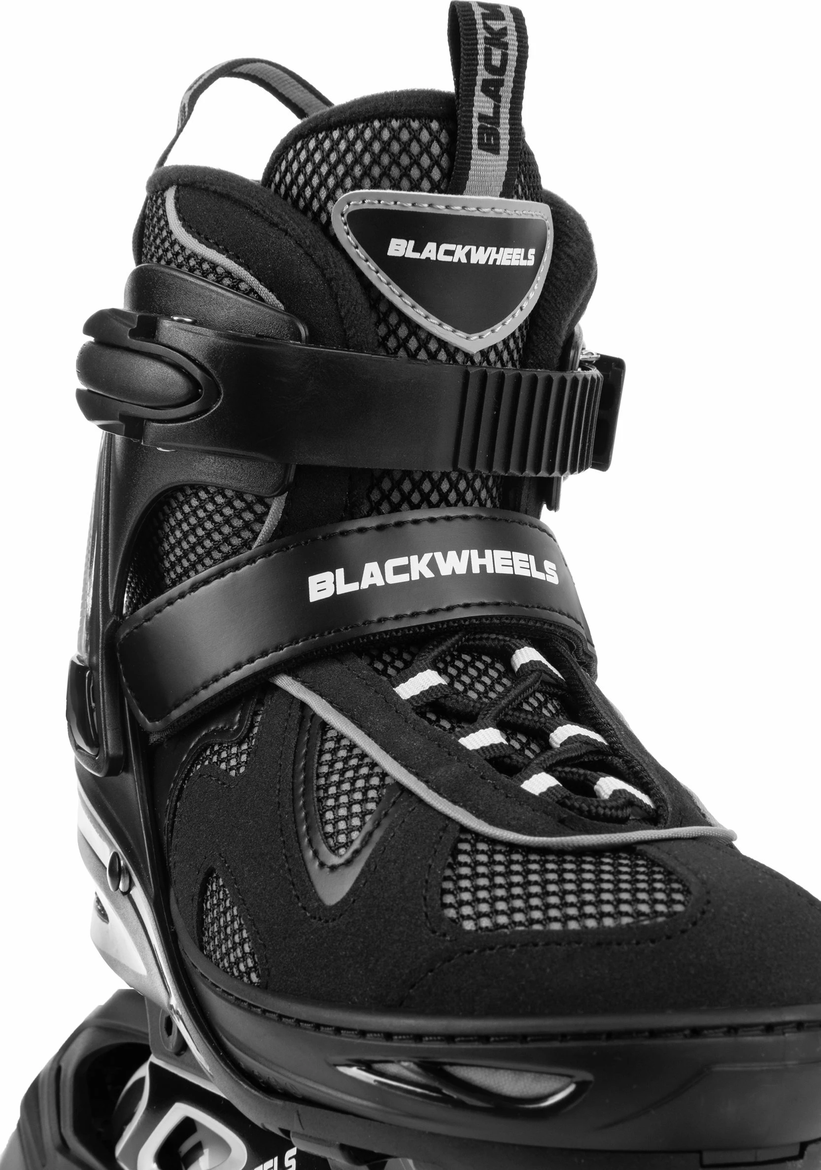 Patina inline Blackwheels Flex Pro të rregullueshme 38-41, 4 rrota 84 mm, ABEC 7, me fren, të zeza