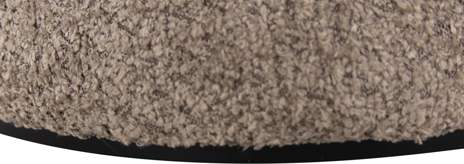 Karrige për bar, rrethore, LINNER, FH9604.08, pëlhurë boucle, bezhë-detaj i zi, D38x44 cm