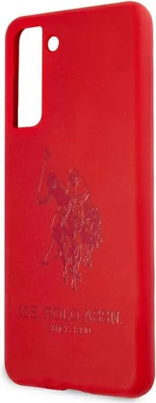Mbështjellës U.S. Polo Assn. USHCS21SSLHRTRE për Samsung Galaxy S21, silikon, i kuq