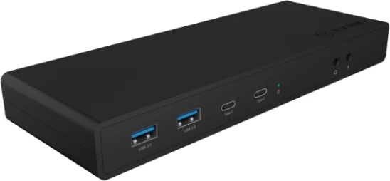 Stacion docking USB-C ICYBOX IB-DK2245AC, dual 4K/5K, 65W Power Delivery, Gigabit LAN, i zi, set me adapter rryme dhe kabllo