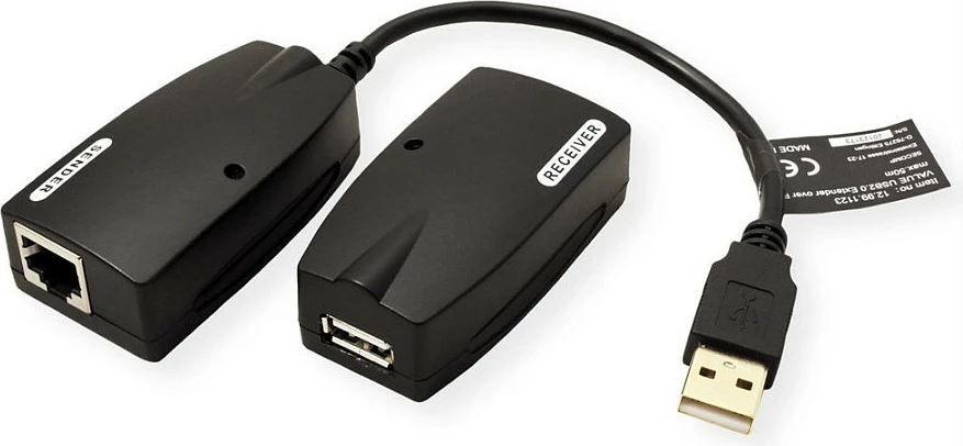 Zgjatues USB VALUE USB 2.0 mbi RJ45, deri 50 m, Cat5e/Cat6, i zi