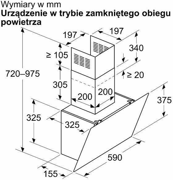 Aspirator kuzhine Bosch DWK65DK20, i bardhë, i integruar