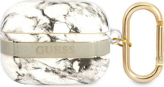 Mbështjellës Guess GUAPHCHMAG për AirPods Pro, Marble Strap Collection, Gri