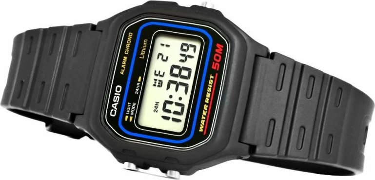 Orë dore për meshkuj Casio, e zezë