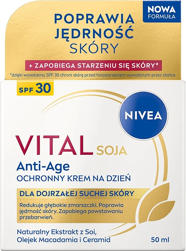 Krem dite për fytyrë për femra Nivea Vital Soja Protective Day Cream SPF30, 50ml