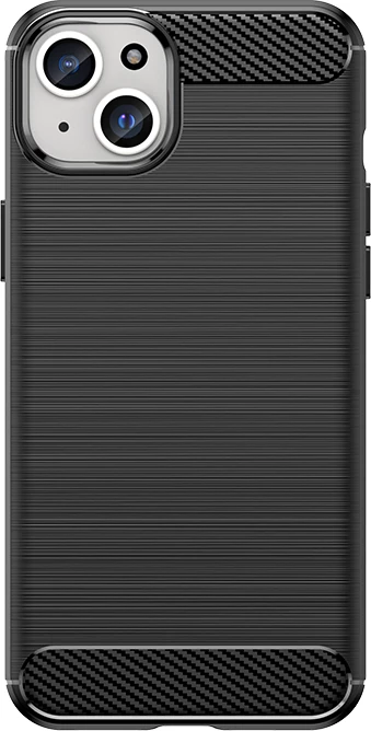 Mbështjellës Hurtel Carbon Case për iPhone 15 Plus, TPU, i zi