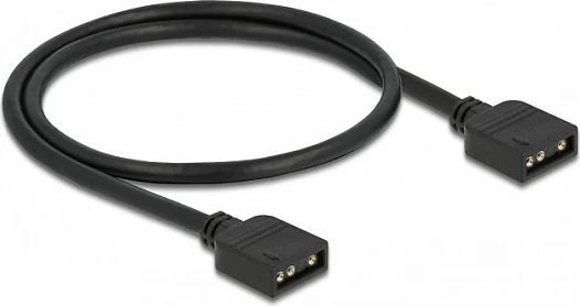 Kabllo lidhëse ARGB DeLOCK 3-pin 5V, 30 cm, Femër-Femër, e zezë