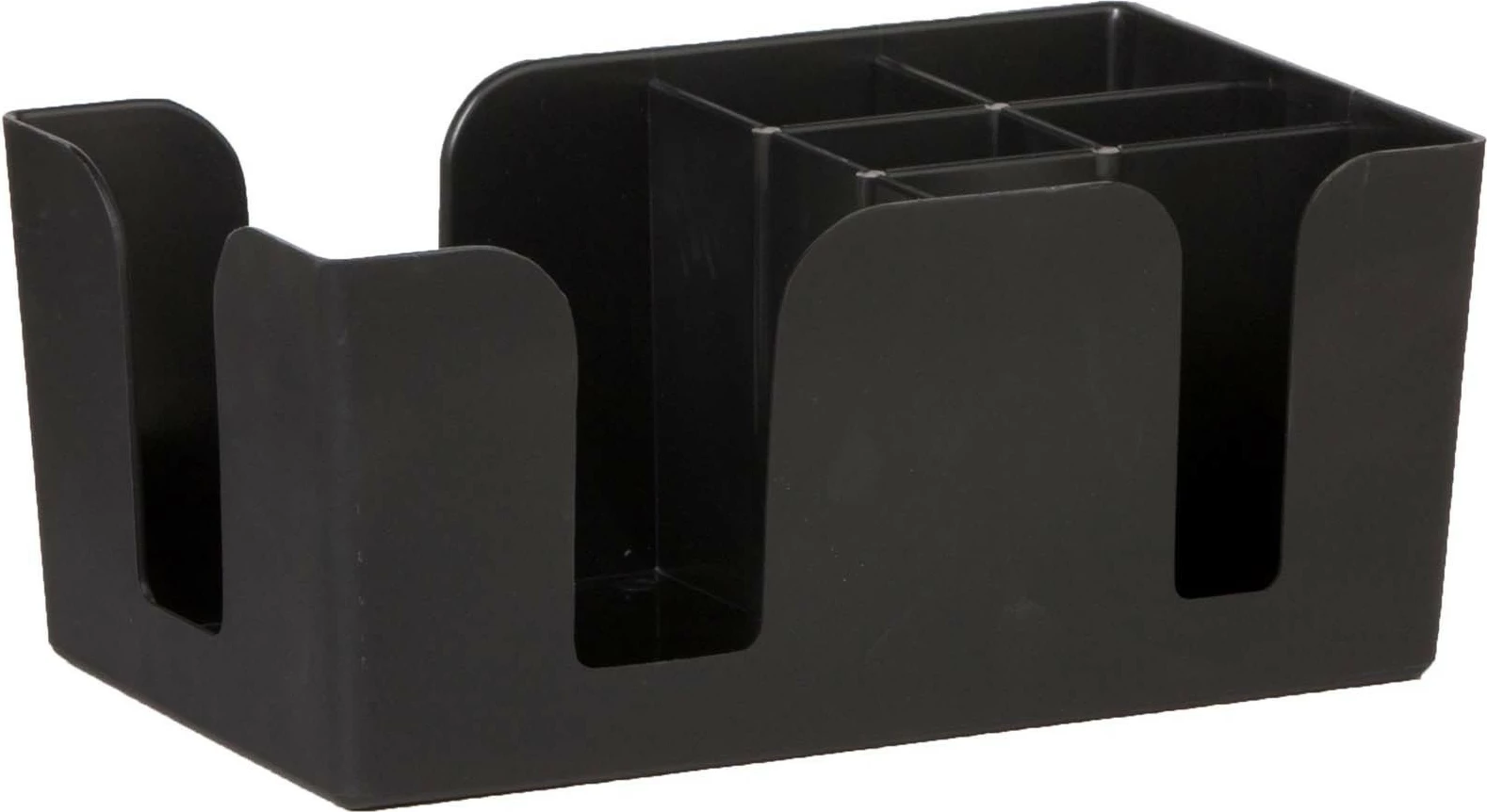 organizer bar, Bar Up, me ndarje për peceta dhe tuba pije, plastikë, i zi