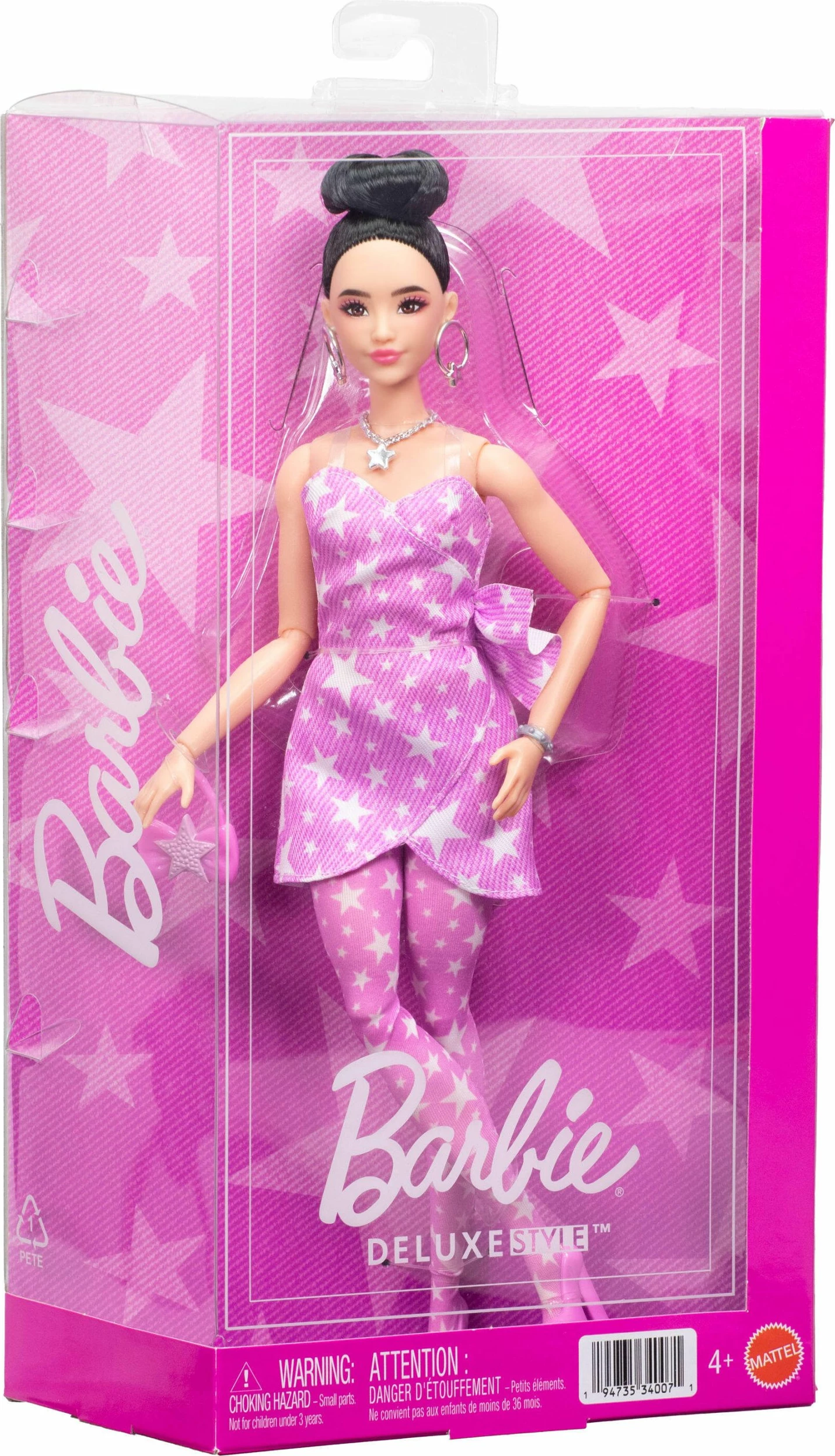 Kukull Mattel Barbie Deluxe Style #11 JJN71, me fustan xhins wrap me yje, me aksesorë, rozë