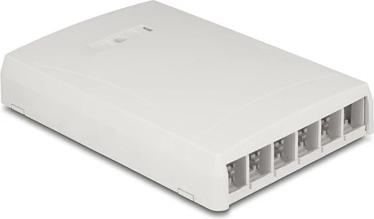 Kuti Keystone DeLOCK, montim sipërfaqësor, 6 Port, e bardhë