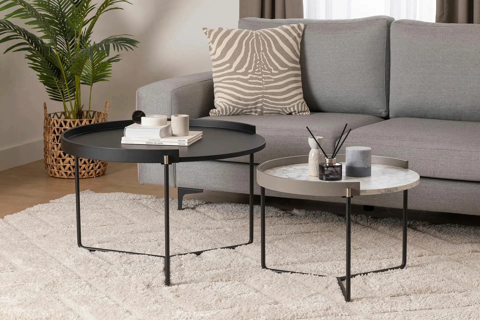 Set tavolinash ndihmëse (2 copë), Skye Decor, Mandy, ngjyrë antracit