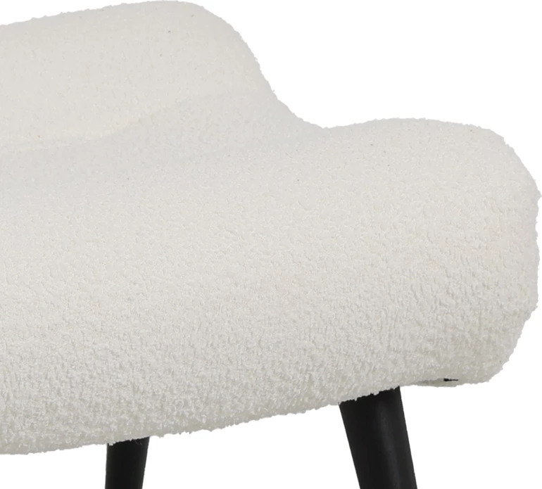 Stool - tabure, pëlhurë boucle e bardhë, 68x58x40cm