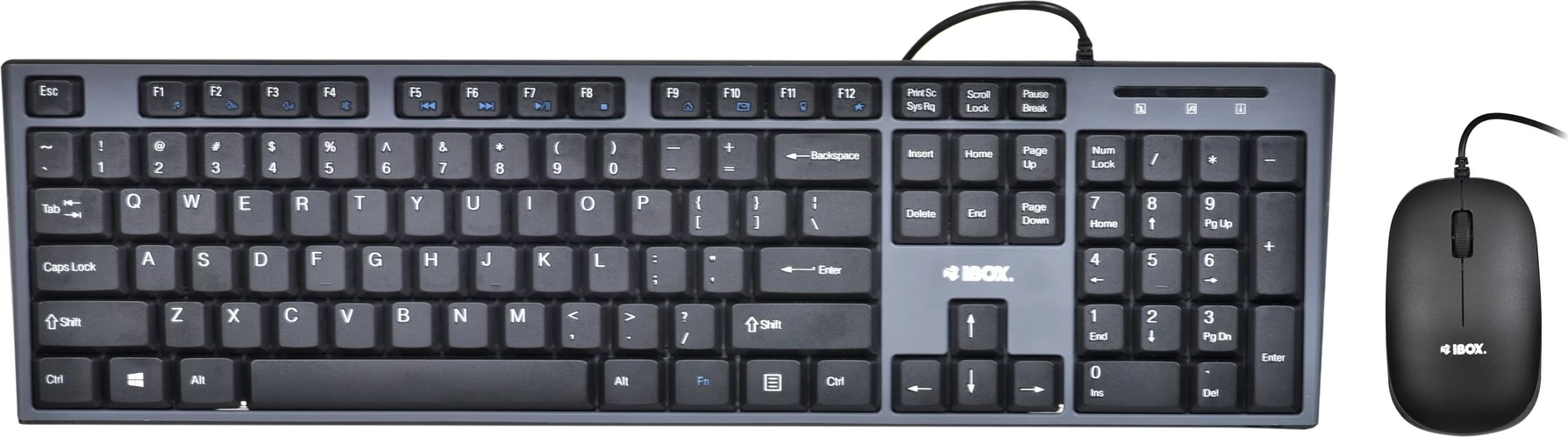 Tastierë dhe maus IBOX IKMS606, USB, QWERTY, Anglisht, E zezë