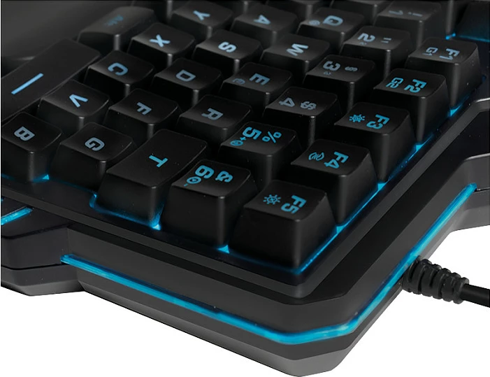 Tastierë gaming njëdorëshe LogiLink, e ndriçuar RGB, e zezë