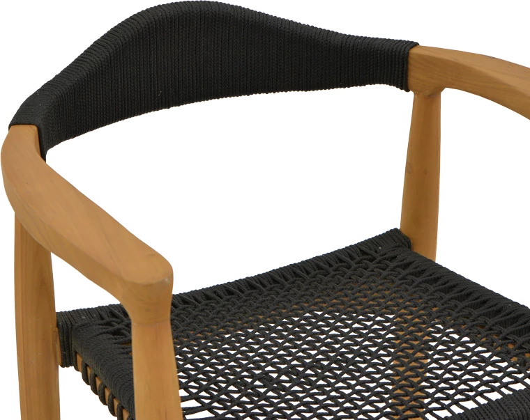 Karrige Ganny dru tik dhe litar pe ngjyrë zezë 59x56x71cm