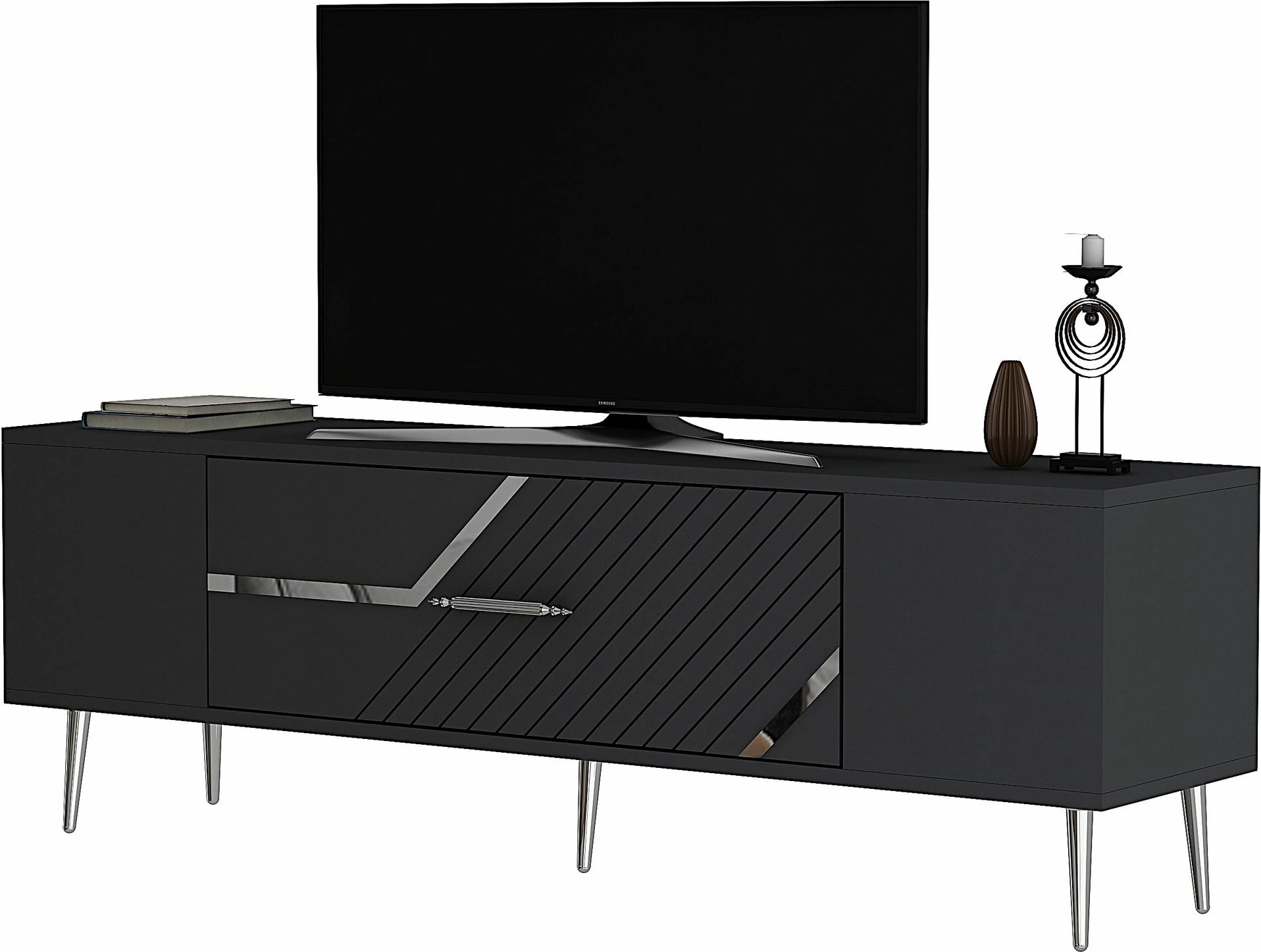 Komodë TV Skye Decor, antracit, argjend, Dekolp5