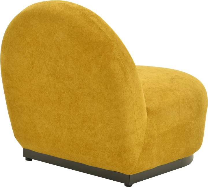 Karrige me rrotullim Zenny, material stof, ngjyrë e verdhë, 64x85x68cm