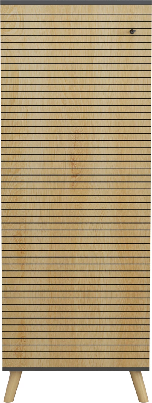 Dollap këpucësh ALVARO FH8954.15 melaminë, ngjyrë antracit-dru natyral, 50Χ38Χ135Hcm