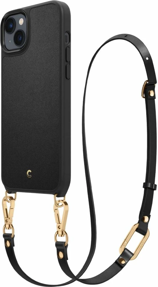 Mbështjellës Spigen Cyrill Classic Charm Mag për iPhone 14 Plus, MagSafe, i zi, me rrip