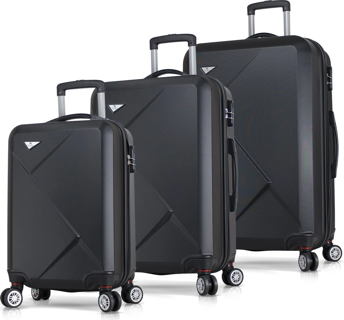 Set valixhesh (3 copë), ngjyrë e zezë, Zoozie Bags, 8008