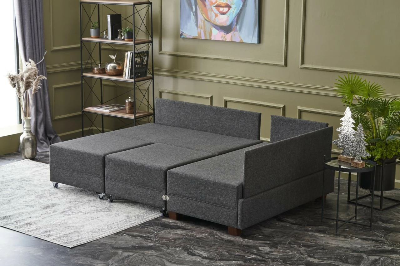 Kënd-sofë krevate Fly, ngjyrë antracit, Atelier del Sofa