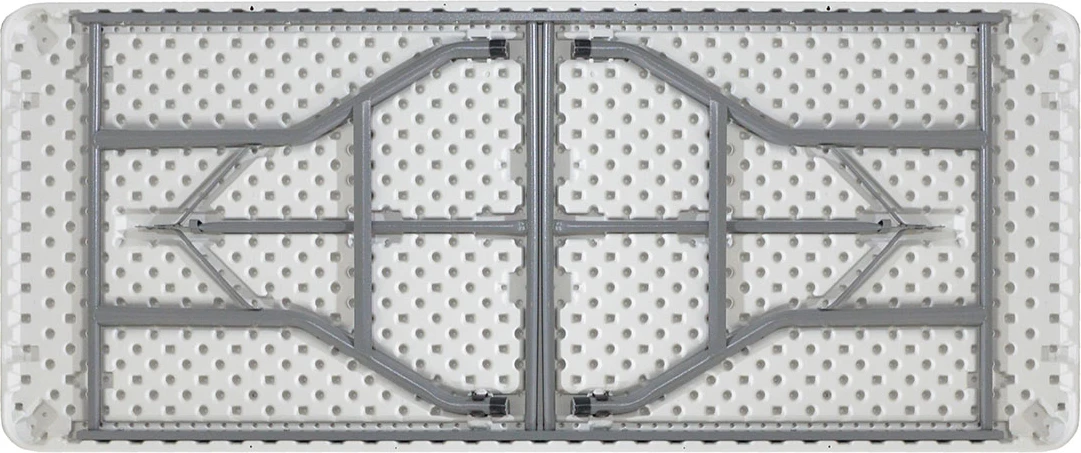 Tavolinë palosëse komerciale për kamping, ngjyrë granit e bardhë, Aprilia, 183x76x74cm